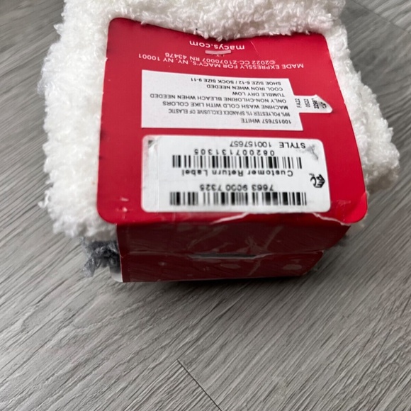 2 Pack of Charter Club Women's Butter Super Soft Fuzzy Crew Socks, Gray/White - Picture 7 of 7